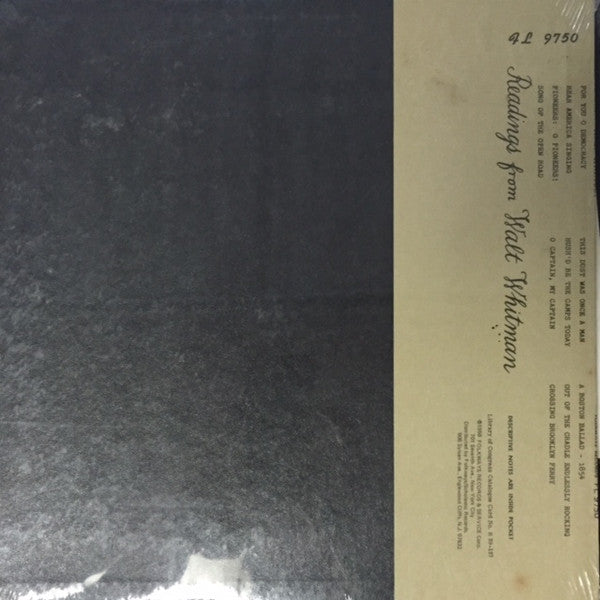 University Players : Readings From Walt Whitman (LP)