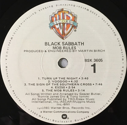 Black Sabbath : Mob Rules (LP, Album, Spe)