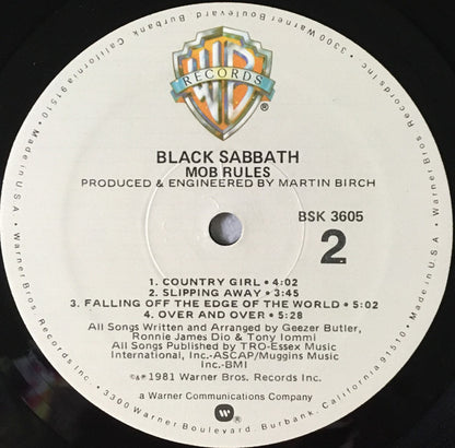Black Sabbath : Mob Rules (LP, Album, Spe)