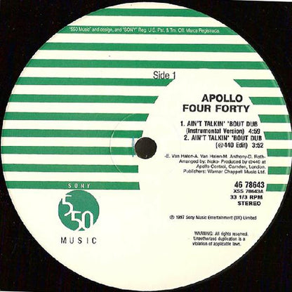 Apollo Four Forty* : Ain't Talkin' 'Bout Dub (12")
