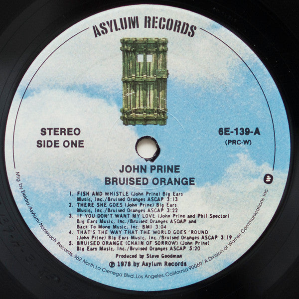 John Prine : Bruised Orange (LP, Album, PRC)