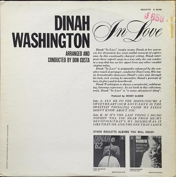 Dinah Washington : In Love (LP, Album, Mono)