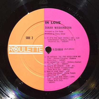 Dinah Washington : In Love (LP, Album, Mono)