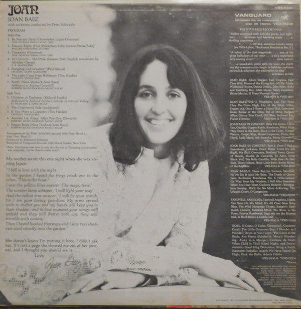 Joan Baez : Joan (LP, Album, Pit)