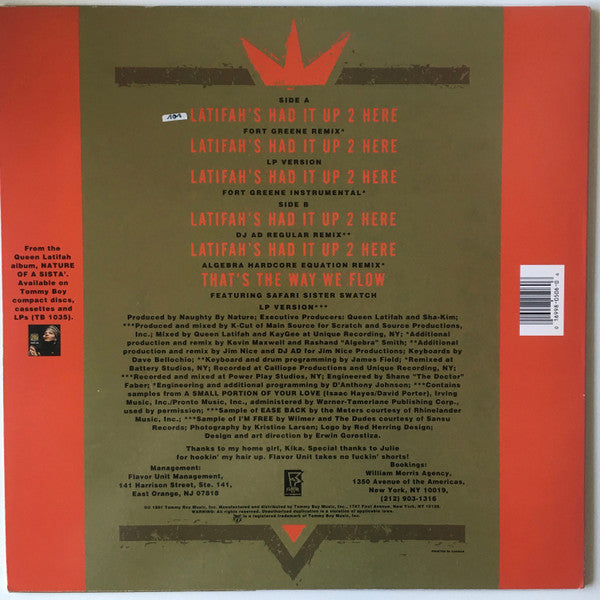 Queen Latifah : Latifah's Had It Up 2 Here (12", Maxi)