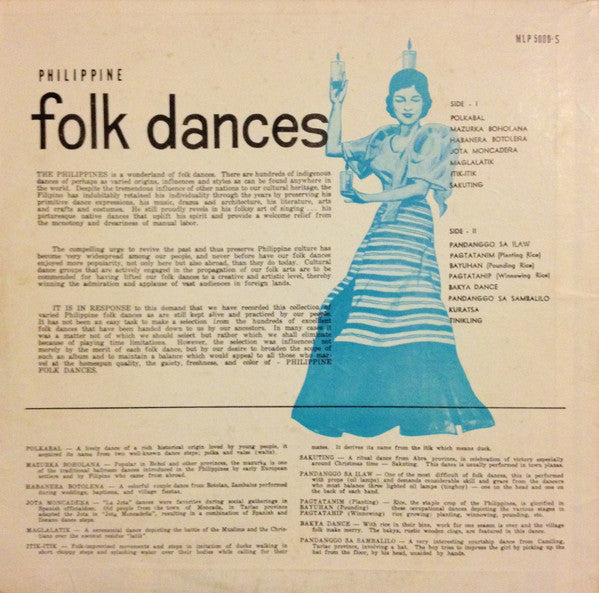 Juan Silos, Jr. And His Rondalla : Philippine Folk Dances (LP, Album)