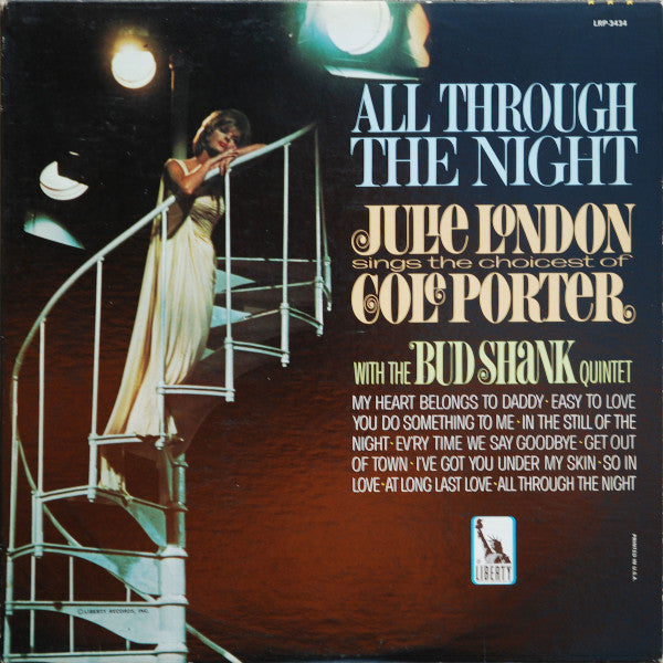 Julie London With The Bud Shank Quintet : All Through The Night (LP, Album, Mono, San)