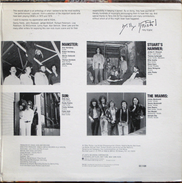 Various : Live At CBGB's - The Home Of Underground Rock (2xLP, Album, RI)