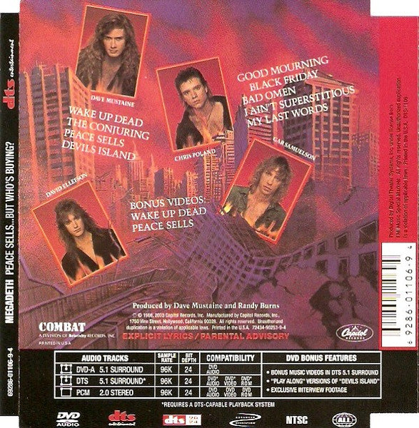 Megadeth : Peace Sells...But Who's Buying? (DVD-A, Album, RM, Multichannel, NTSC)
