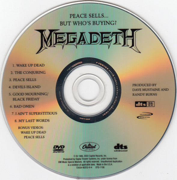 Megadeth : Peace Sells...But Who's Buying? (DVD-A, Album, RM, Multichannel, NTSC)