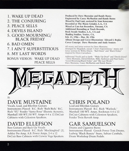 Megadeth : Peace Sells...But Who's Buying? (DVD-A, Album, RM, Multichannel, NTSC)