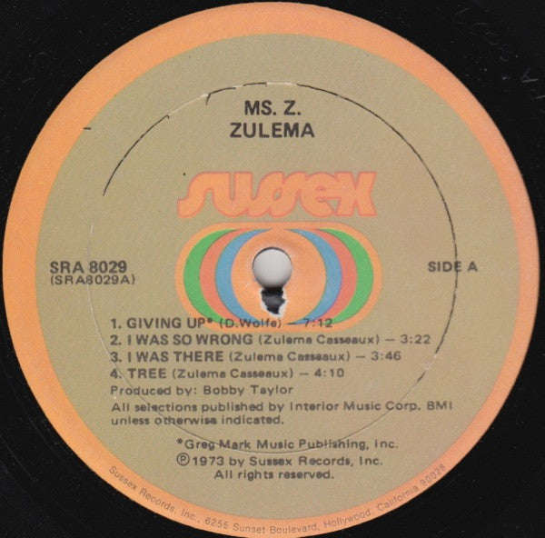 Zulema : Ms. Z. (LP, Album, Son)