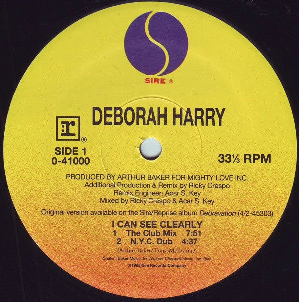 Deborah Harry : I Can See Clearly (12", Maxi)