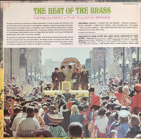 Herb Alpert & The Tijuana Brass : The Beat Of The Brass (LP, Album, Pit)