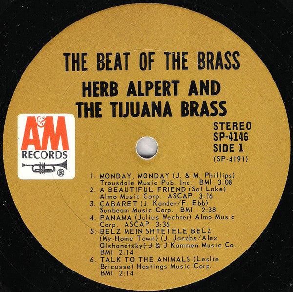 Herb Alpert & The Tijuana Brass : The Beat Of The Brass (LP, Album, Pit)