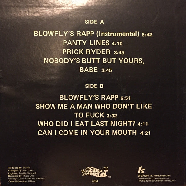 Blowfly : Blowfly's Party (LP, Album, RP, Whi)
