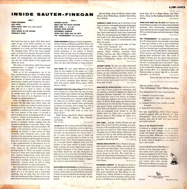 The Sauter-Finegan Orchestra* : Inside Sauter-Finegan (LP, Album, Mono, Ind)