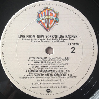 Gilda Radner : Live From New York (LP, Album, Club, Col)