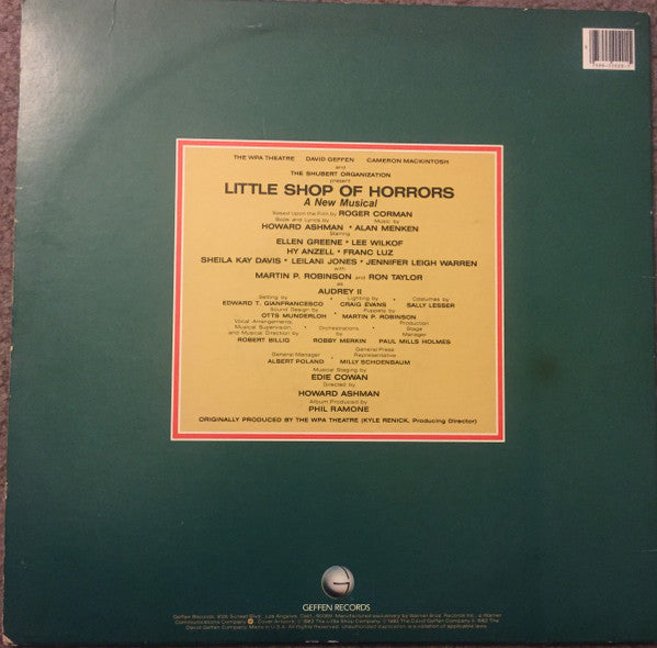 Howard Ashman & Alan Menken : Little Shop Of Horrors - Original Cast Album (LP, Album, Spe)