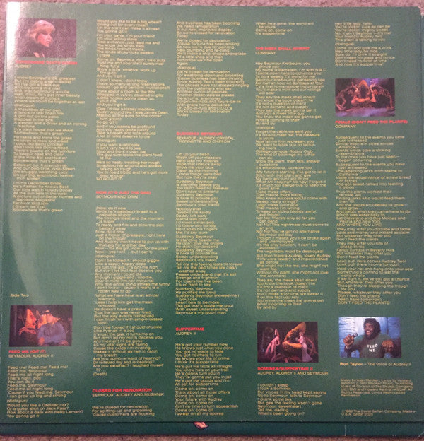 Howard Ashman & Alan Menken : Little Shop Of Horrors - Original Cast Album (LP, Album, Spe)