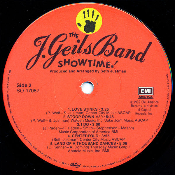The J. Geils Band : Showtime! (LP, Album, Win)