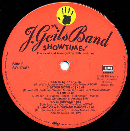 The J. Geils Band : Showtime! (LP, Album, Win)