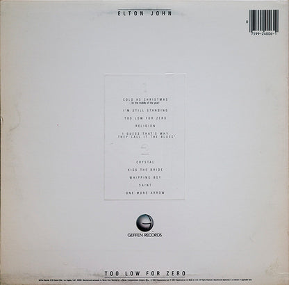 Elton John : Too Low For Zero (LP, Album, Jac)