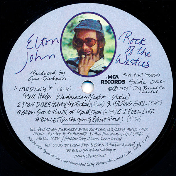 Elton John : Rock Of The Westies (LP, Album, Glo)