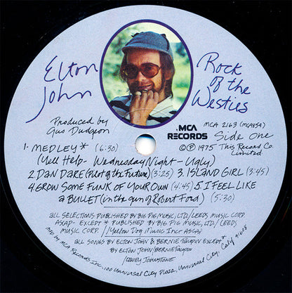Elton John : Rock Of The Westies (LP, Album, Glo)