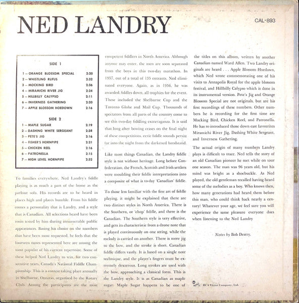Ned Landry : Ned Landry (LP, Album, Mono)