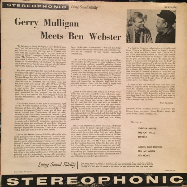 Gerry Mulligan, Ben Webster : Gerry Mulligan Meets Ben Webster (LP, Album)