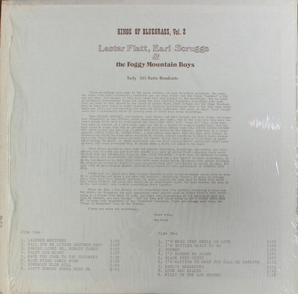 Lester Flatt, Earl Scruggs* & The Foggy Mountain Boys : Kings Of Bluegrass, Vol. 2: Early '50's Radio Broadcasts (LP, Comp)