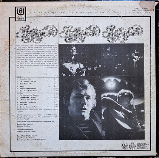 Gordon Lightfoot : Did She Mention My Name (LP, Album, RE)