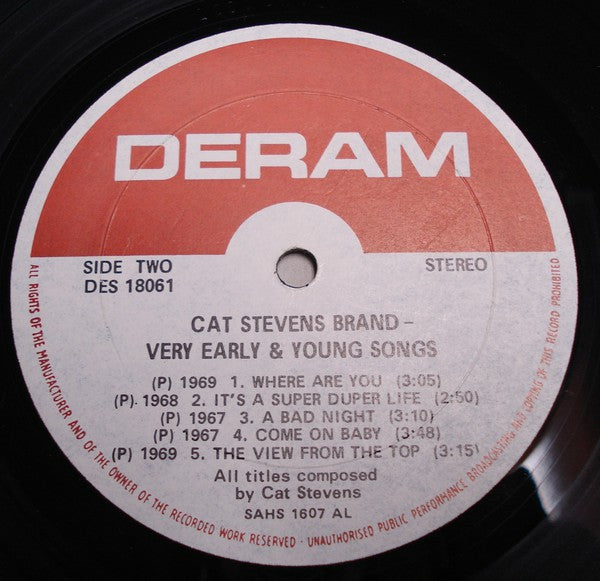 Cat Stevens : Very Young And Early Songs (LP, Comp, AL )