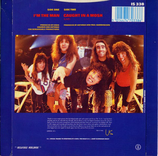 Anthrax : I'm The Man (7", Single, Sil)