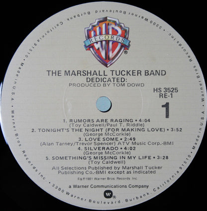 The Marshall Tucker Band : Dedicated (LP, Album, Jac)