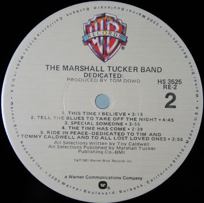 The Marshall Tucker Band : Dedicated (LP, Album, Jac)