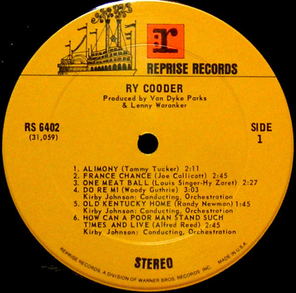 Ry Cooder : Ry Cooder (LP, Album, Pit)