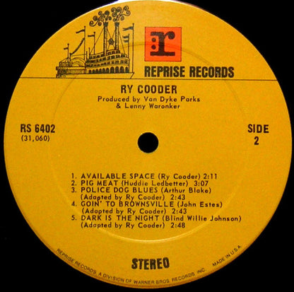 Ry Cooder : Ry Cooder (LP, Album, Pit)