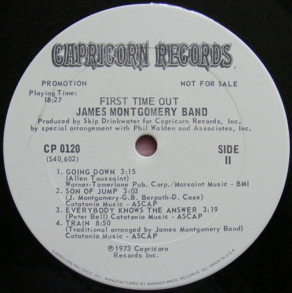 James Montgomery Band : First Time Out (LP, Album, Promo)