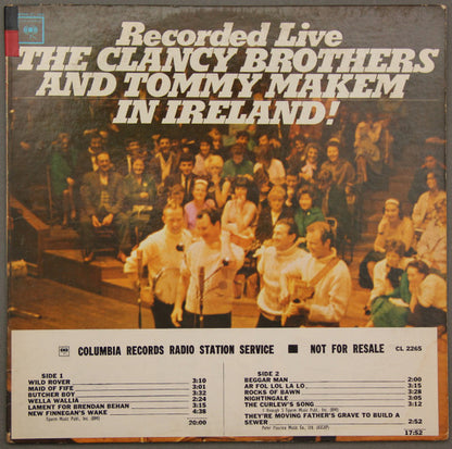 The Clancy Brothers & Tommy Makem : Recorded Live In Ireland (LP, Album, Mono, Promo)
