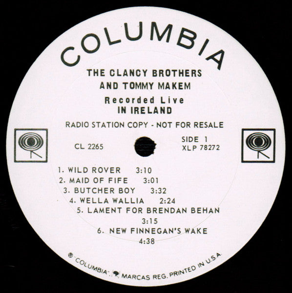The Clancy Brothers & Tommy Makem : Recorded Live In Ireland (LP, Album, Mono, Promo)