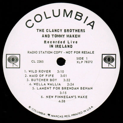The Clancy Brothers & Tommy Makem : Recorded Live In Ireland (LP, Album, Mono, Promo)