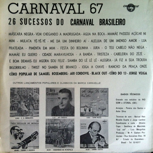 Various : Carnaval Do Rio 67 (LP)