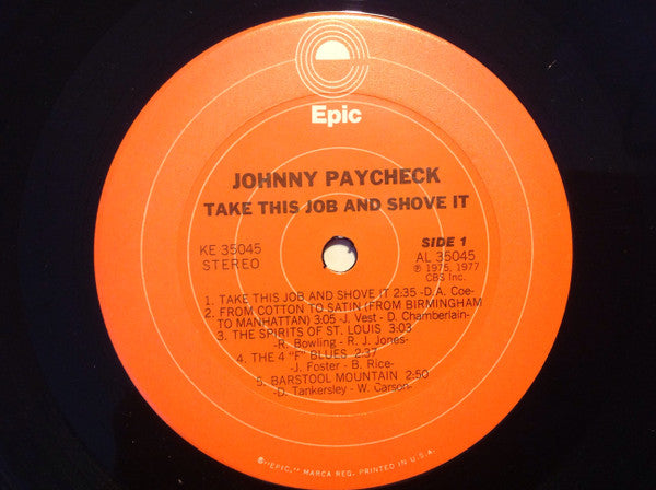 Johnny Paycheck : Take This Job And Shove It (LP, Album, Pit)