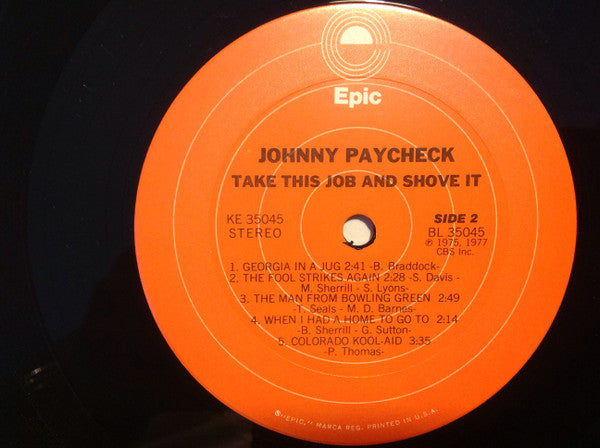 Johnny Paycheck : Take This Job And Shove It (LP, Album, Pit)