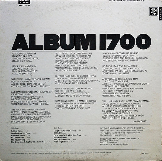 Peter, Paul And Mary* : Album 1700 (LP, Album, RP)