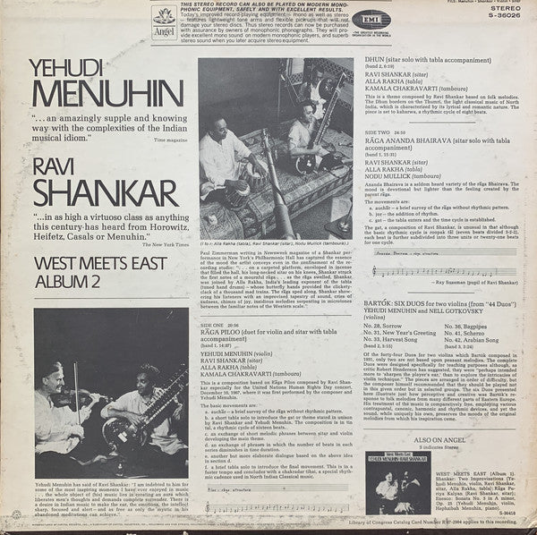 Yehudi Menuhin, Ravi Shankar : West Meets East - Album 2 (LP, Album, Scr)