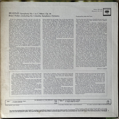 Brahms* - Bruno Walter, Columbia Symphony Orchestra : Symphony Nr. 1 (LP, Mono)