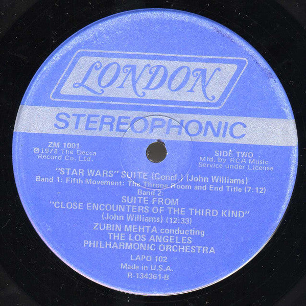 Zubin Mehta Conducts Los Angeles Philharmonic Orchestra : Suites From Star Wars And Close Encounters Of The Third Kind (LP, Club)